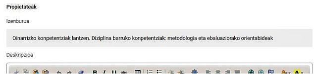 Baliabidea igotzerakoan deskripzio batean idatzitakoaren adibide zuzenaren irudia.
