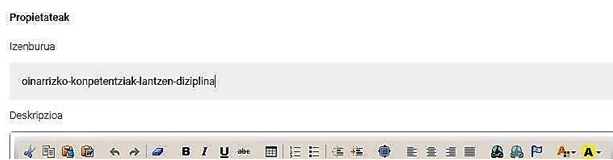Baliabidea igotzerakoan deskripzio batean idatzitakoaren adibide okerraren irudia.